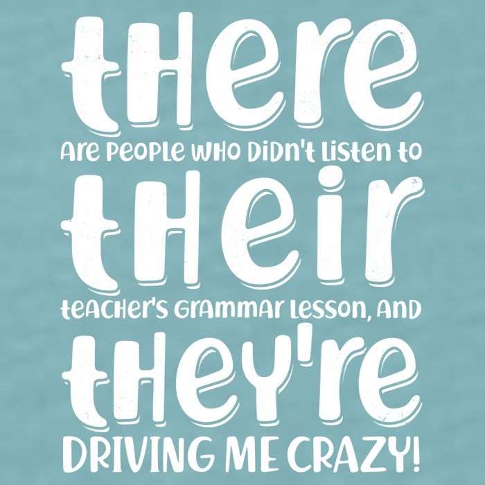 Funny There Their Theyre Grammar Lesson Sueded Cloud Jersey T-Shirt