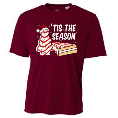 Funny Tis The Season Design Christmas Tree Cakes Debbie Cooling Performance Crew T-Shirt