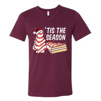 Funny Tis The Season Design Christmas Tree Cakes Debbie V-Neck T-Shirt