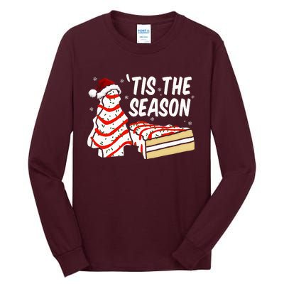 Funny Tis The Season Design Christmas Tree Cakes Debbie Tall Long Sleeve T-Shirt