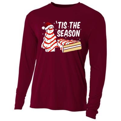 Funny Tis The Season Design Christmas Tree Cakes Debbie Cooling Performance Long Sleeve Crew