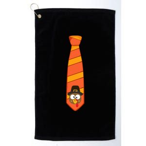 Funny Thanksgiving Tie With Turkey For Family Dinner Gift Platinum Collection Golf Towel