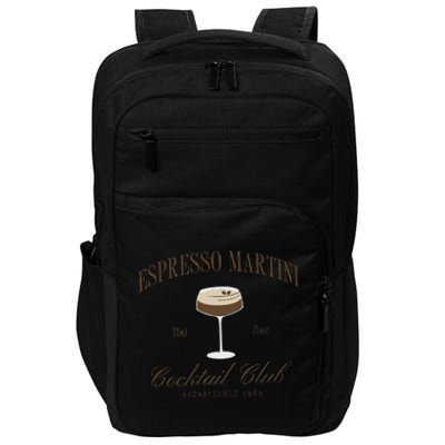 Funny Tini Time Espresso Martini Retro Cocktail And Social Club Impact Tech Backpack