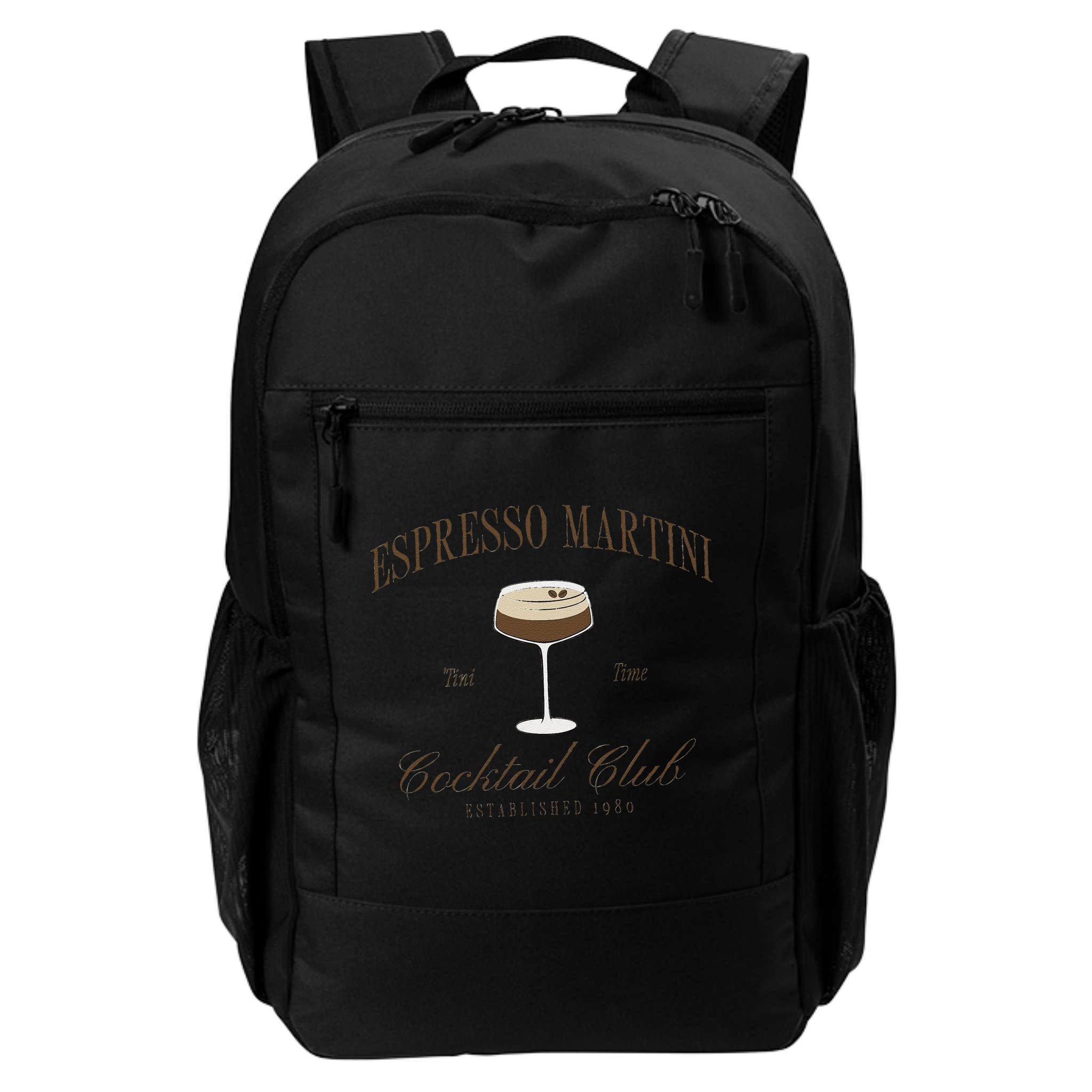 Funny Tini Time Espresso Martini Retro Cocktail And Social Club Backpack
