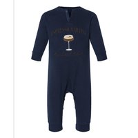 Funny Tini Time Espresso Martini Retro Cocktail And Social Club Infant Fleece One Piece