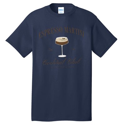 Funny Tini Time Espresso Martini Retro Cocktail And Social Club Tall T-Shirt