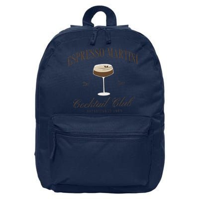 Funny Tini Time Espresso Martini Retro Cocktail And Social Club 16 in Basic Backpack