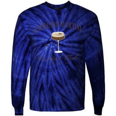 Funny Tini Time Espresso Martini Retro Cocktail And Social Club Tie-Dye Long Sleeve Shirt