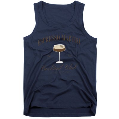 Funny Tini Time Espresso Martini Retro Cocktail And Social Club Tank Top