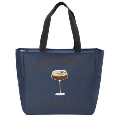 Funny Tini Time Espresso Martini Retro Cocktail And Social Club Zip Tote Bag