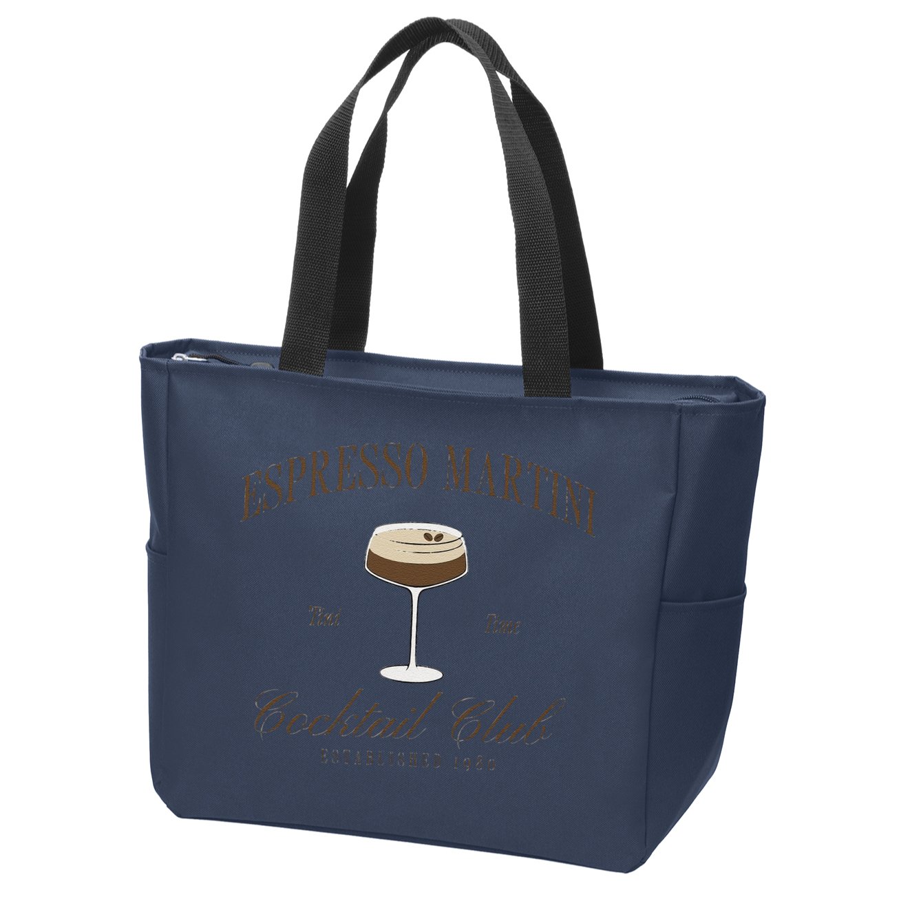 Funny Tini Time Espresso Martini Retro Cocktail And Social Club Zip Tote Bag