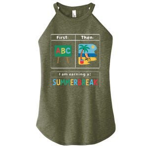 First Teach Then Beach Teacher I Am Earning A Summerbreak Women's Perfect Tri Rocker Tank