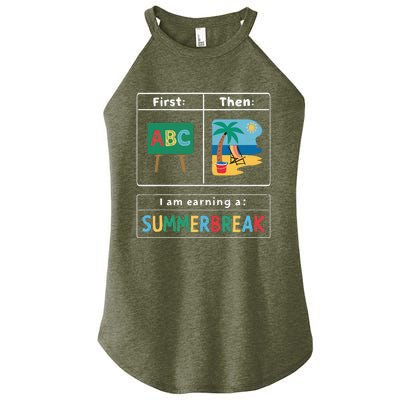 First Teach Then Beach Teacher I Am Earning A Summerbreak Women's Perfect Tri Rocker Tank