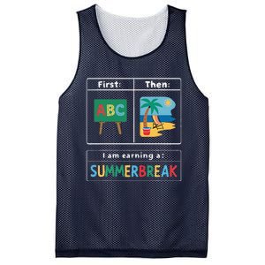 First Teach Then Beach Teacher I Am Earning A Summerbreak Mesh Reversible Basketball Jersey Tank