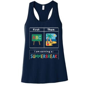 First Teach Then Beach Teacher I Am Earning A Summerbreak Women's Racerback Tank