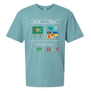 First Teach Then Beach Teacher I Am Earning A Summerbreak Sueded Cloud Jersey T-Shirt