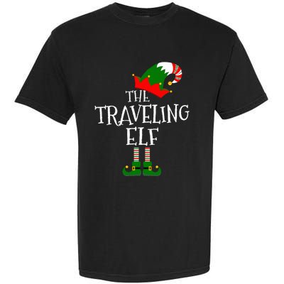 Funny The Traveling Elf Matching Family Group Gift Christmas Garment-Dyed Heavyweight T-Shirt