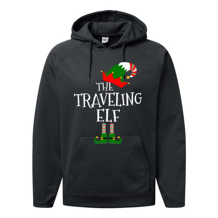 Funny The Traveling Elf Matching Family Group Gift Christmas Performance Fleece Hoodie