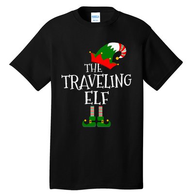 Funny The Traveling Elf Matching Family Group Gift Christmas Tall T-Shirt