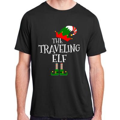 Funny The Traveling Elf Matching Family Group Gift Christmas Adult ChromaSoft Performance T-Shirt