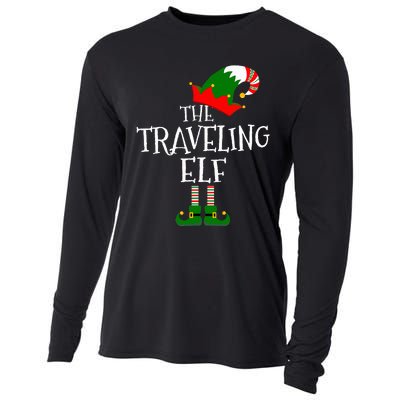 Funny The Traveling Elf Matching Family Group Gift Christmas Cooling Performance Long Sleeve Crew