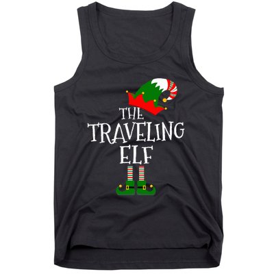 Funny The Traveling Elf Matching Family Group Gift Christmas Tank Top