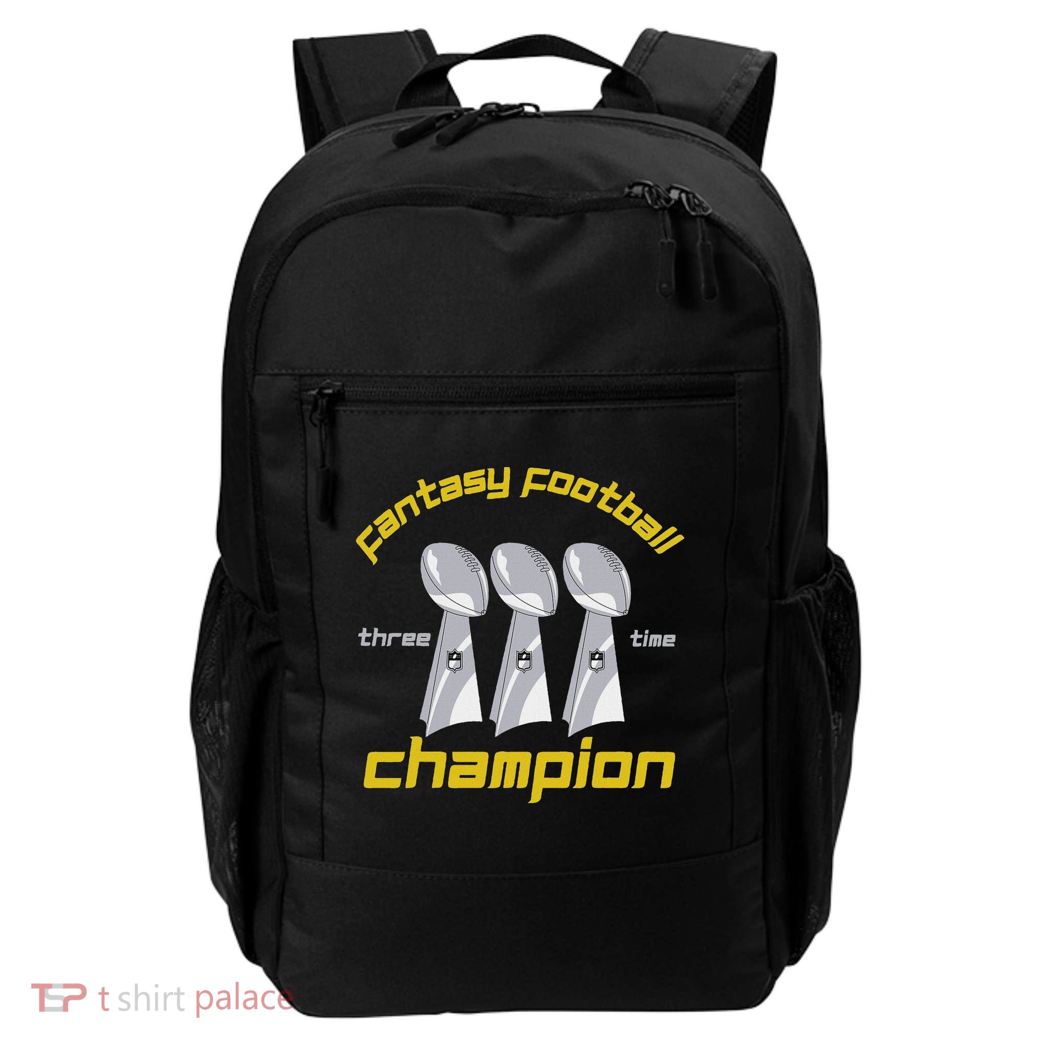 Fun Three Time Fantasy Football League Champion Trophy Backpack