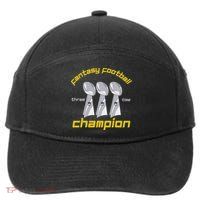 Fun Three Time Fantasy Football League Champion Trophy 7-Panel Snapback Hat