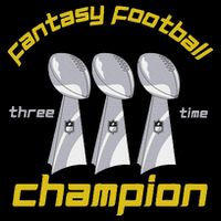 Fun Three Time Fantasy Football League Champion Trophy Cooling Performance Long Sleeve Crew
