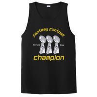 Fun Three Time Fantasy Football League Champion Trophy PosiCharge Competitor Tank