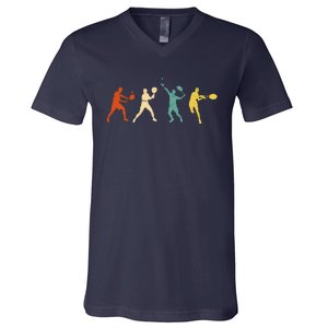 Funny Tennisplayer & Tennis V-Neck T-Shirt