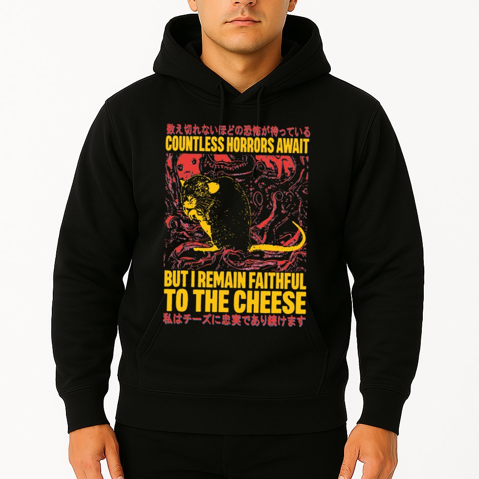 Faithful To The Cheese Japanese Horror Rat Weird Hoodie