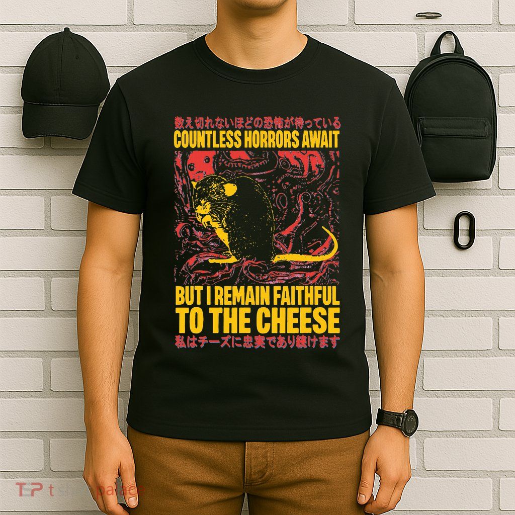 Faithful To The Cheese Japanese Horror Rat Weird T-Shirt