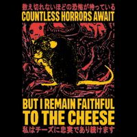 Faithful To The Cheese Japanese Horror Rat Weird Drawstring Bag
