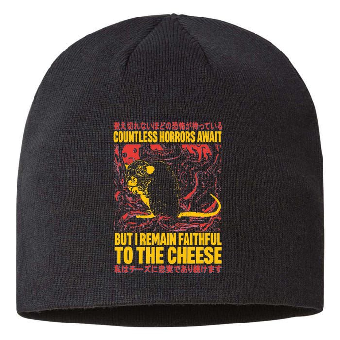 Faithful To The Cheese Japanese Horror Rat Weird Sustainable Beanie