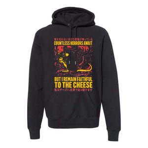 Faithful To The Cheese Japanese Horror Rat Weird Premium Hoodie