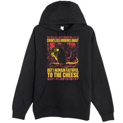Faithful To The Cheese Japanese Horror Rat Weird Premium Pullover Hoodie