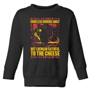 Faithful To The Cheese Japanese Horror Rat Weird Toddler Sweatshirt