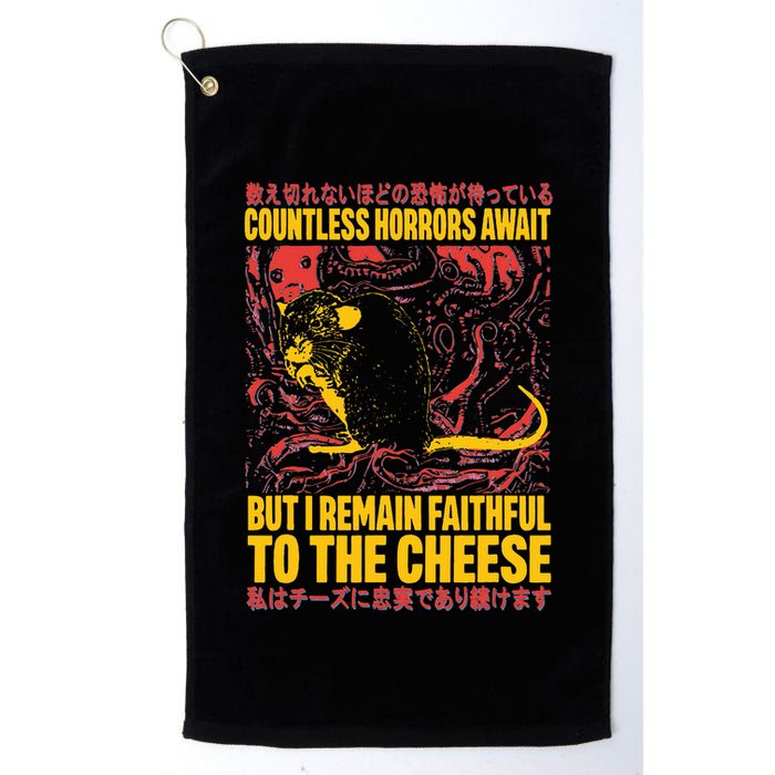 Faithful To The Cheese Japanese Horror Rat Weird Golf Towel