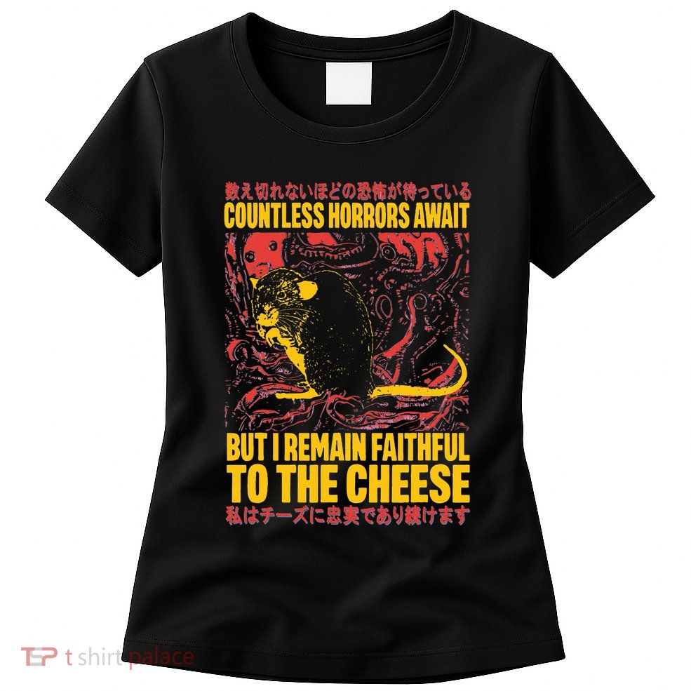 Faithful To The Cheese Japanese Horror Rat Weird Womens T-Shirt
