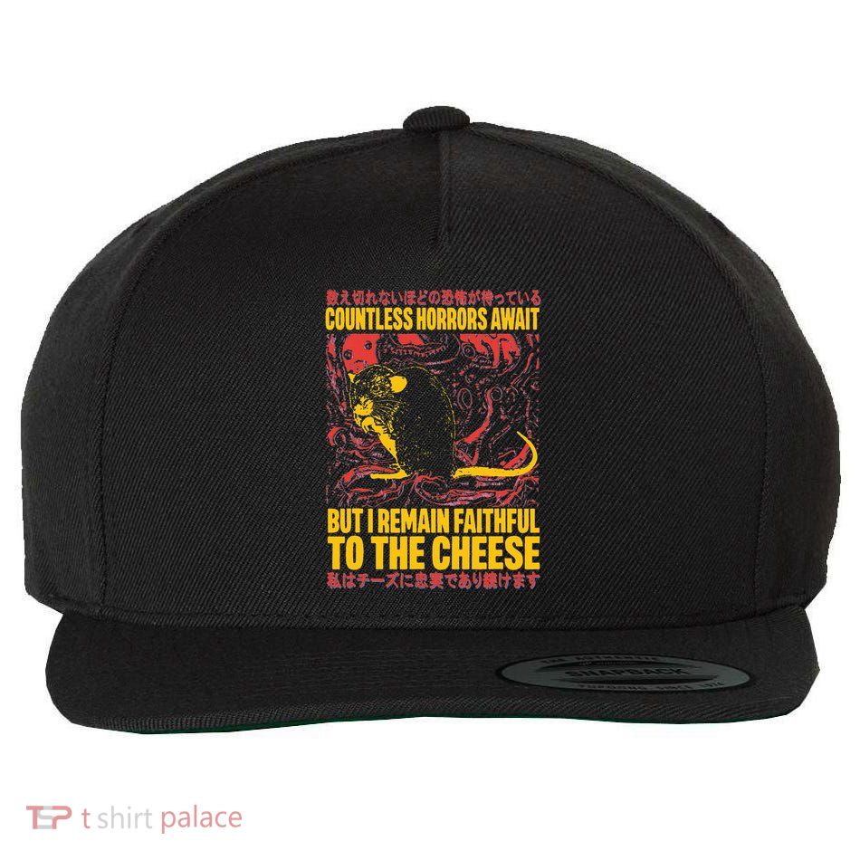 Faithful To The Cheese Japanese Horror Rat Weird Wool Snapback Cap