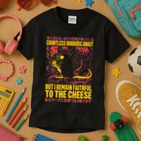 Faithful To The Cheese Japanese Horror Rat Weird Kids T-Shirt