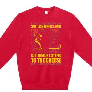 Faithful To The Cheese Japanese Horror Rat Weird Premium Crewneck Sweatshirt