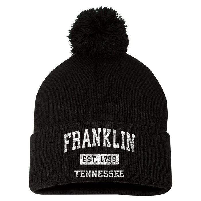 Franklin Tennessee Tn Vintage Established Sports Pom Pom 12in Knit Beanie