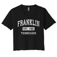 Franklin Tennessee Tn Vintage Established Sports Women's Crop Top Tee