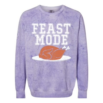 Funny Thanksgiving Turkey Feast Mode Gift Colorblast Crewneck Sweatshirt