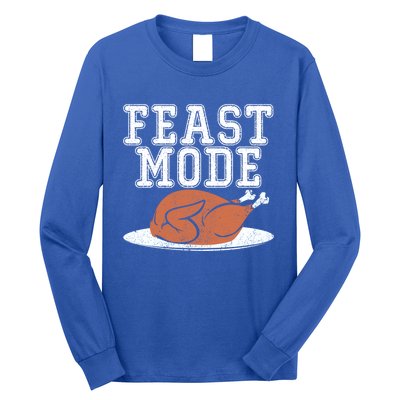 Funny Thanksgiving Turkey Feast Mode Gift Long Sleeve Shirt