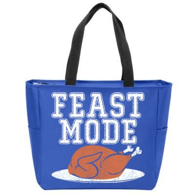 Funny Thanksgiving Turkey Feast Mode Gift Zip Tote Bag