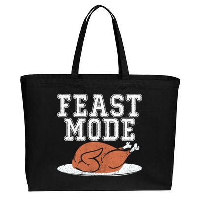 Funny Thanksgiving Turkey Feast Mode Gift Cotton Canvas Jumbo Tote