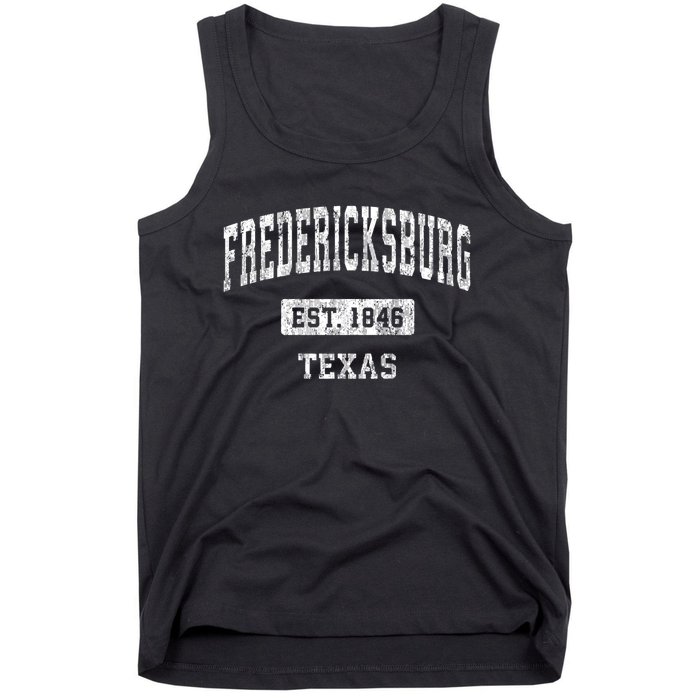 Fredericksburg Texas Tx Vintage Sports Established Tank Top